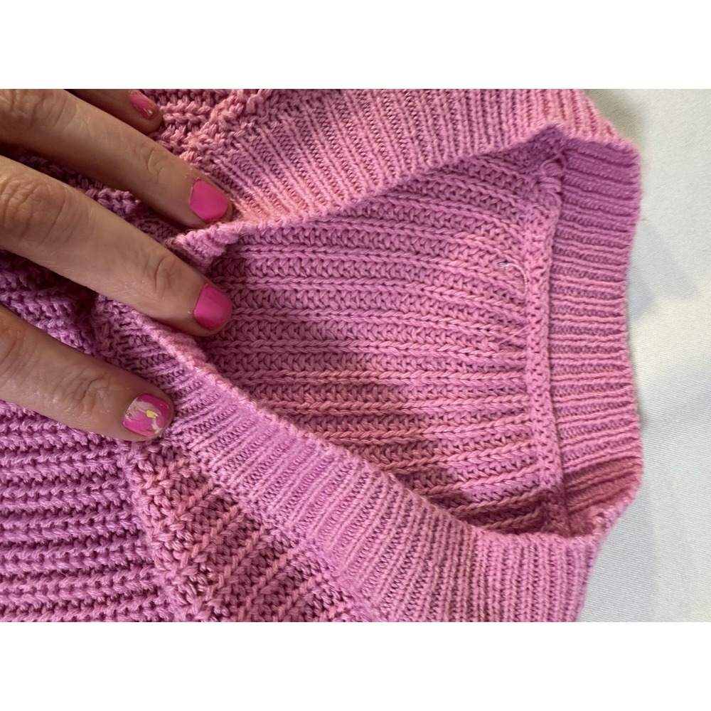 Pink‎ Ribbed Long Sleeve Sweater - Picture 4 of 7